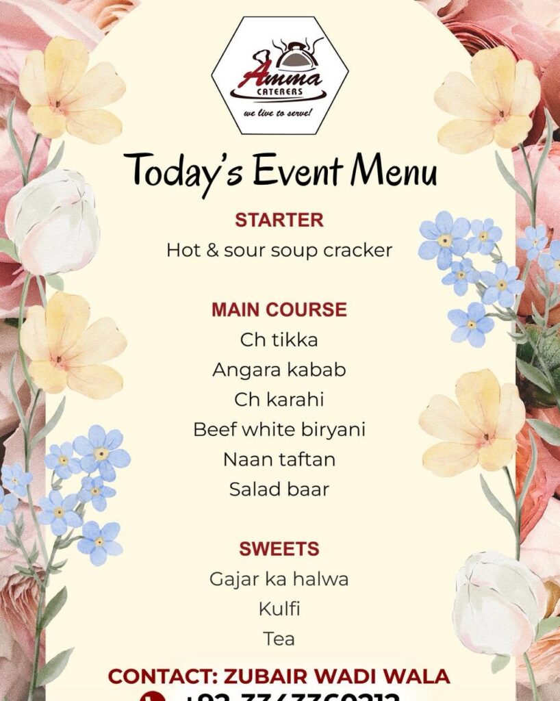 Amma Caterers Menu