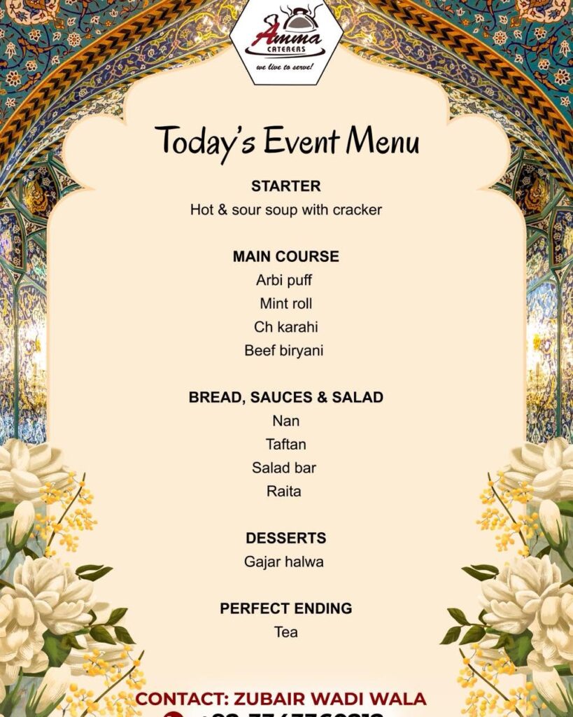Amma Caterers Menu
