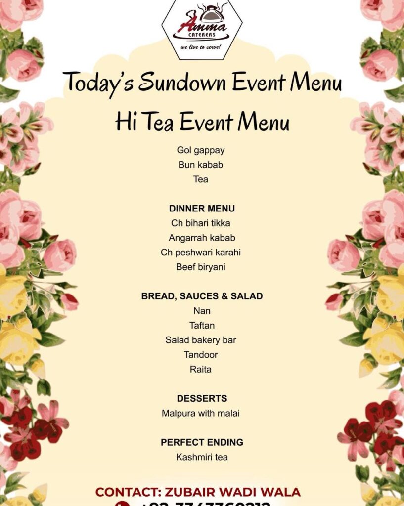 Amma Caterers Menu