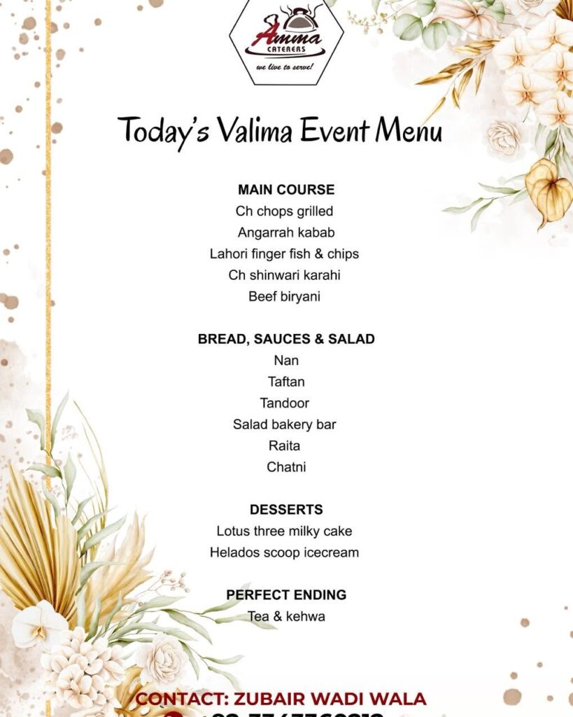 Amma Caterers Menu