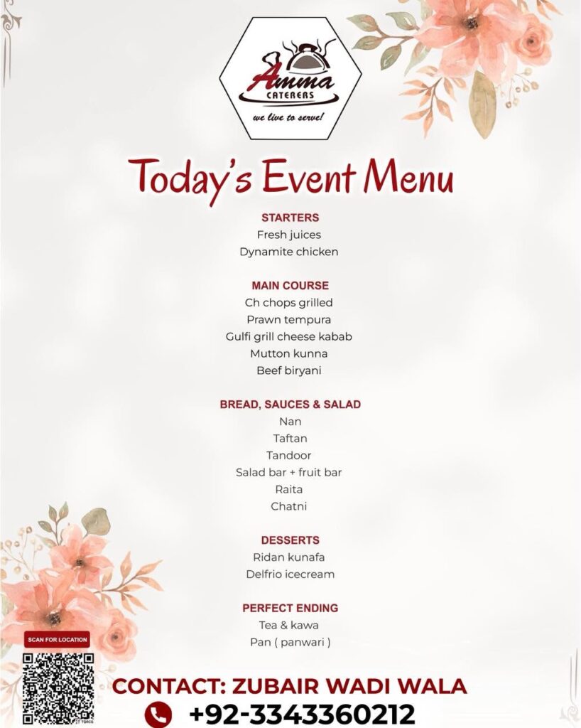Amma Caterers Menu