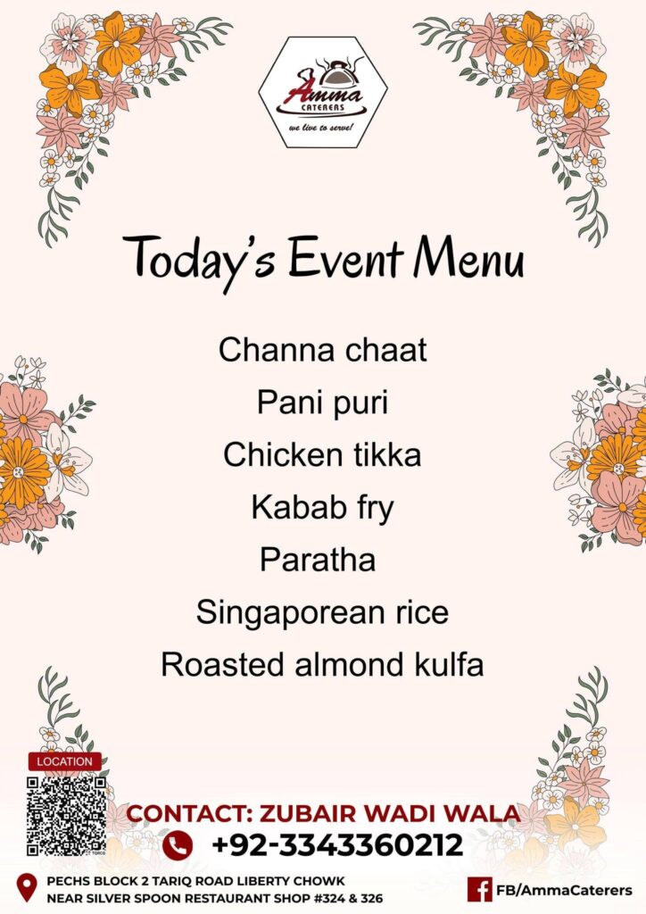 Amma Caterers Menu