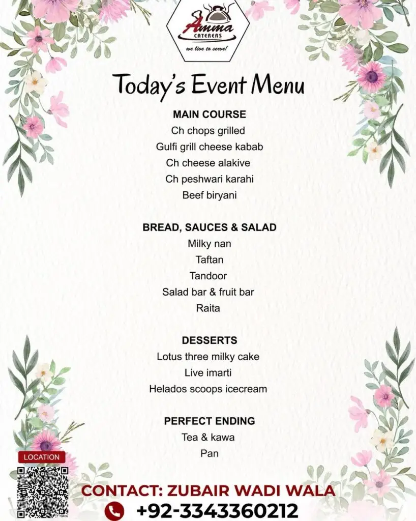 Amma Caterers Menu
