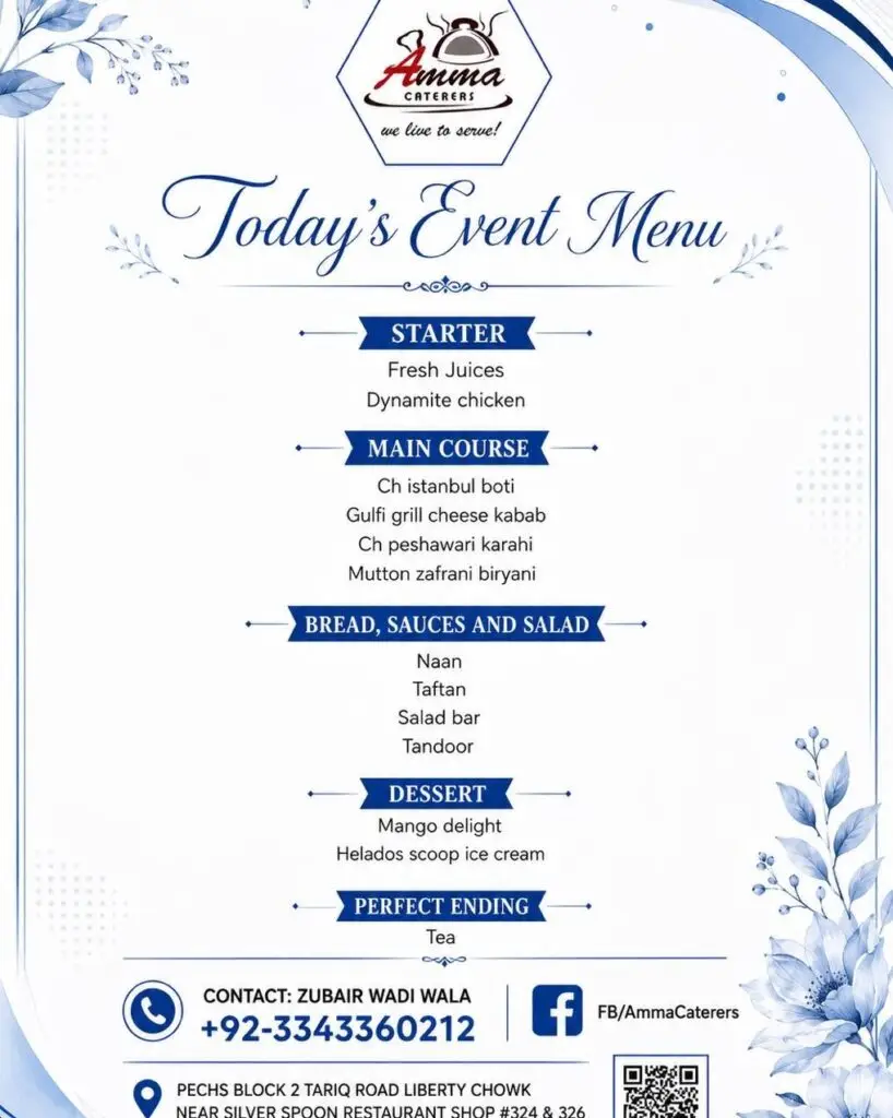 Amma Caterers Menu