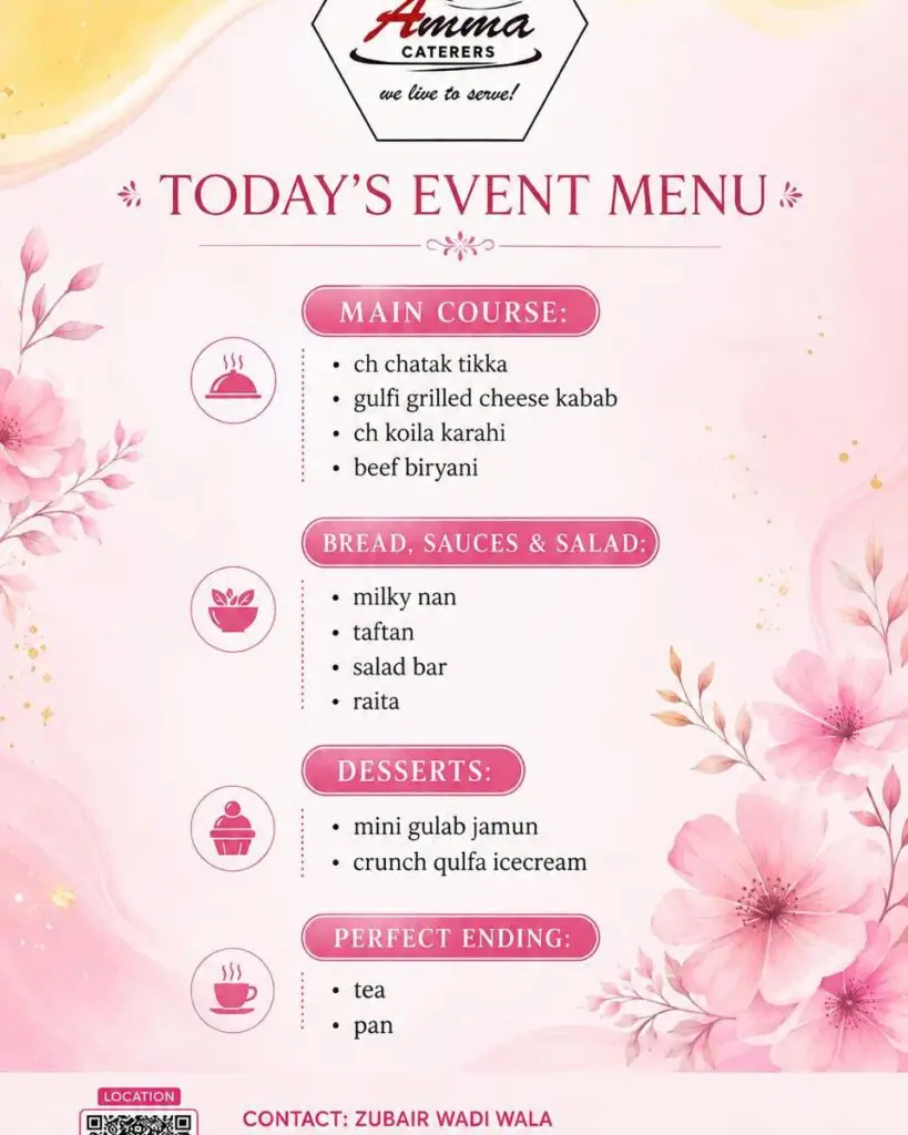 Amma Caterers Menu